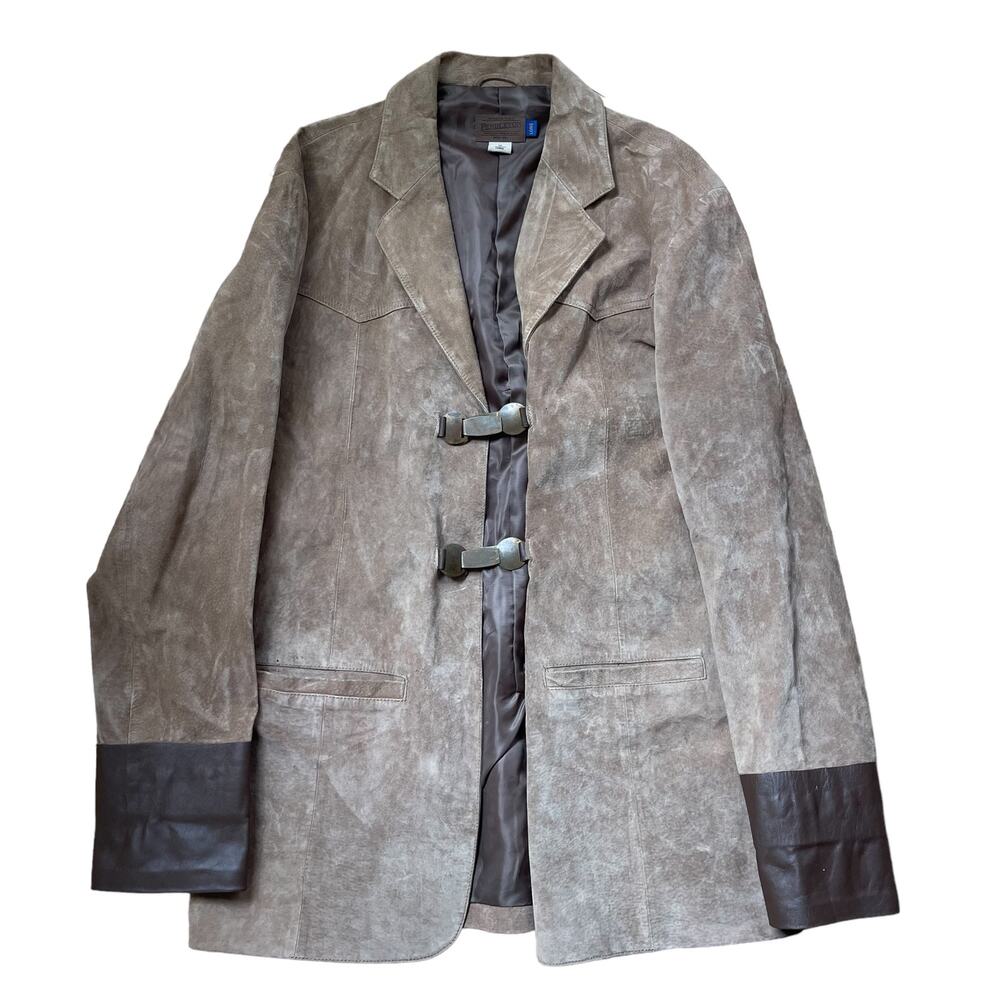 Pendleton Pig Leather Jacket Brown Hook Closure M… - image 1